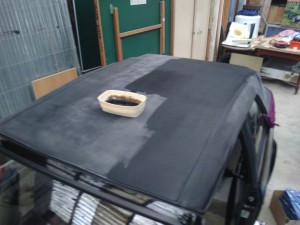 Pose "RENOVO SOFT TOP REVIVER" (sur la bouteil est conseillé de faire 2 passage, j'en ai fait 1)
