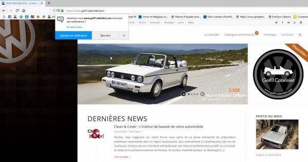 Sur PC dans votre navigateur (exemple avec Firefox)