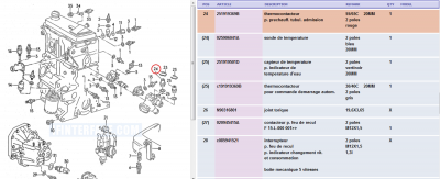 Thermo-contacteur préchauffage admission<br />55°/65° 2 pôles rouge