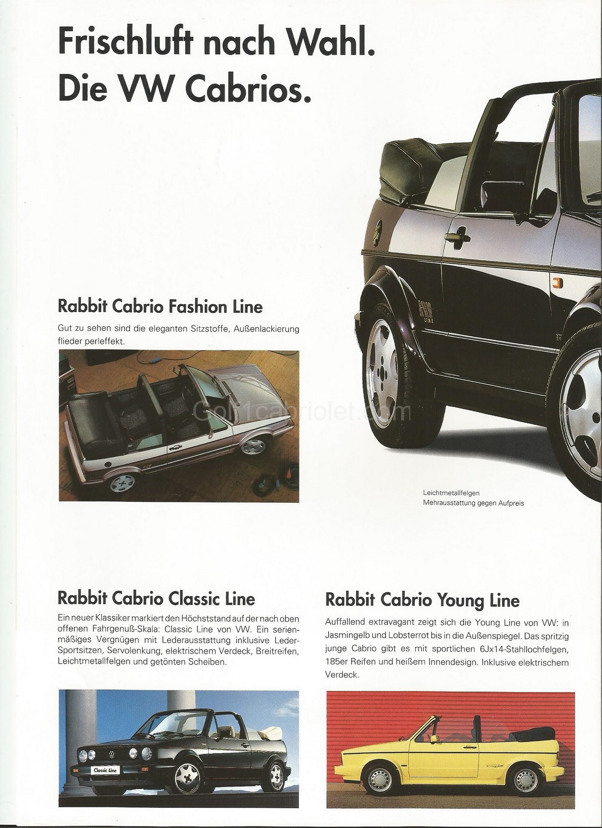 La Gamme et Tarifs Rabbit de janvier 1992 (Aut)